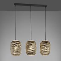 FISCHER & HONSEL Hanglamp Hummel van bamboe, 3-lamps
