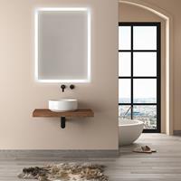 PACO HOME Beleuchteter Spiegel LED Backlight Badspiegel Touch-Schalter Wandspiegel 4000 K Silber, Spiegelleuchte (80x60cm)