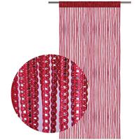 BESTLIVINGS Fadenvorhang Lurex- Optik Fadengardine mit Stangendurchzug Türvorhang, attraktiv und modern in vielen verschiedenen Ausführungen erhältlich (rot
