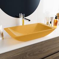 Mondiaz Topi waskom 59.5x34.5x10cm rechthoek opbouw Solid Surface Ocher/Ocher M80180OcherOcher