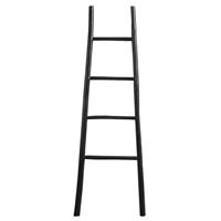 Leen Bakker Decoratieve ladder Roel - zwart - 160x55x5 cm