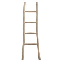 Leen Bakker Decoratieve ladder Roel - teakkleur - 160x55x5 cm