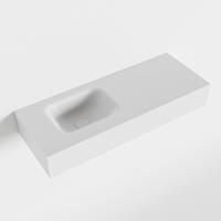 Mondiaz LEX Opbouwwastafel 80x30x12cm 0 kraangaten wasbak links Solid Surface Talc mat F52114Talc