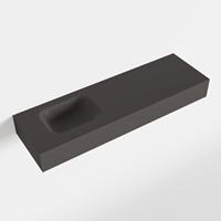 Mondiaz LEX Opbouwwastafel 100x30x12cm 0 kraangaten wasbak links Solid Surface Dark grey mat F52120Dark_grey