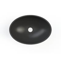 Arcqua Prince waskom 49x34cm ovaal marble mat zwart WAS129774