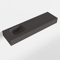 Mondiaz LEX Opbouwwastafel 110x30x12cm 0 kraangaten wasbak links Solid Surface Dark grey mat F52123Dark_grey