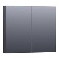 Saniclass Plain Spiegelkast 80x70x15cm Black Wood SK-PL80BW