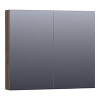 Saniclass Plain Spiegelkast 80x70x15cm Black Oak SK-PL80BO