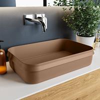 Mondiaz Arvo waskom 55x38x13cm rechthoek opbouw Solid Surface Rust/Rust M80179RustRust