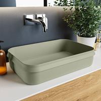 Mondiaz Arvo waskom 55x38x13cm rechthoek opbouw Solid Surface Army/Army M80179ArmyArmy