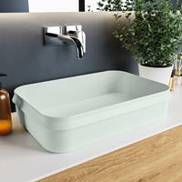 Mondiaz Arvo waskom 55x38x13cm rechthoek opbouw Solid Surface Greey/Greey M80179GreeyGreey