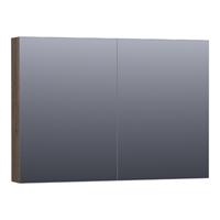 Saniclass Plain Spiegelkast 99x70x15cm Black Oak SK-PL100BO