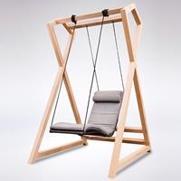 Gartentraum.de Hängender Relax Sessel aus Aluminium und Rattan mit Kissen - wetterbeständig - Mila / ohne Holzgestell