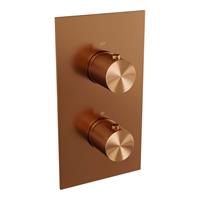 Brauer Copper Carving 3-weg inbouwthermostaat met in- en afbouwdelen koper geborsteld PVD