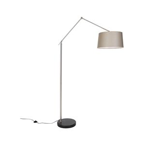 Qazqa Moderne Vloerlamp Staal Met Kap Taupe 45 Cm - Editor