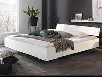Mobistoxx Bed IXANA 160x200 cm hoogglans wit met hoofdeinde