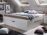 Mobistoxx Bed SCARLETT 160x200 cm wit met drie lades zonder hoofdeinde