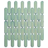 The Mosaic Factory Sevilla mozaÃ¯ektegel 2.3x9.8x0.6cm voor wand kitkat oval finger Keramiek Glans Lichtgroen-Spikkel SEO23525
