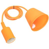 BES LED LED Hanglamp - Hangverlichting - Aigi Yuka - E27 Fitting - Rond - Mat Oranje - Kunststof