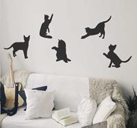 Tenstickers Zelfklevende muursticker dansende katten