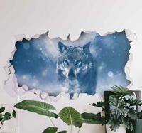 Tenstickers Wanddecoratie stickers Wolf in de sneeuw