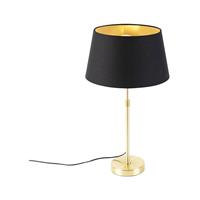 Qazqa Tafellamp Goud/messing Met Kap Zwart Met Goud 32 Cm - Parte