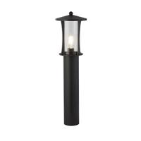 searchlight Suchscheinwerferpagode 1 Light Outdoor Post (730mm Höhe) - Schwarz mit klarem Glas