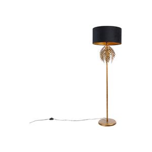 QAZQA Vloerlamp botanica - Zwart - Landelijk - D 50cm