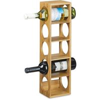 RELAXDAYS Weinregal aus Bambus HxBxT: ca. 53 x 14 x 12 cm Flaschenhalter mit 5 Fächern Holzregal für Wein Flaschenregal modern Regal für Getränke