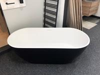 Riho Bilbao 170x80 solid surface vrijstaand bad mat wit - mat zwart