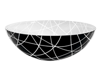 Sapho Murano Line glas waskom diameter 40 cm zwart/wit