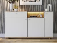 Mobistoxx Dressoir MODO 3 deuren 1 lade artisan eik/alpine wit met led