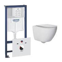 Grohe Rapid toiletset met Saniclear Jama Compact randloos toilet en softclose zitting