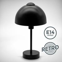B.K.LICHT LED Tischleuchte Design Metall Retro Schwarz E14 Matt Tischlampe Schlafzimmer