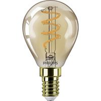 Philips LED Lampe ersetzt 15W, E14 Tropfenform P45, gold, warmweiÃŸ, 136 Lumen, dimmbar, 1er Pack