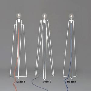 GRUPA Model M1 LED-Stehleuchte weiÃŸ Kabel weiÃŸ