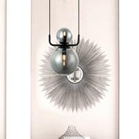 Viokef Hanglamp Mira, vintage-stijl, 2-lamps, rookgrijs