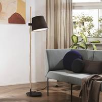 Ideallux Ideal Lux Axel vloerlamp met hout, zwart/natuur