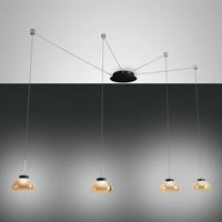 Fabas Luce LED hanglamp Arabella, 4 lamps, zwart/amber