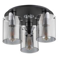 Euluna Plafondlamp Atman, 3-lamps, zwart/zilver