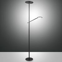Fabas Luce LED vloerlamp Regina met leesarm, 2-lamps, zwart