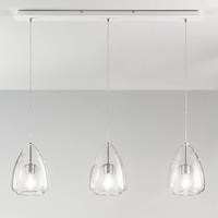 Fabas Luce Hanglamp Britton, 3-lamps, transparant