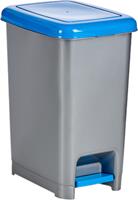 Kipit Treteimer 40 Liter 42,5 X 31 X 55,5 Cm Silber/grau/blau