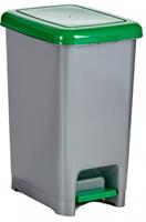 Pedaalemmer 40 Liter 42,5 X 31 X 55,5 Cm Zilvergrijs/groen