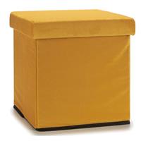 Giftdecor Aufbewahrungsbox/pouffe 31 Cm 30 Liter Samt Gelb