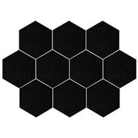 QUVIO Vilten Memobord Hexagon Set Van 10 - Zwart