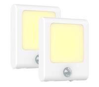 Groenovatie LED Nachtlampje Stekker Met Sensor, Bewegingssensor, Dimbaar, Warm Wit, 2 Stuks