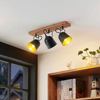 Lindby Adalin plafondlamp, 3-lamps, zwart