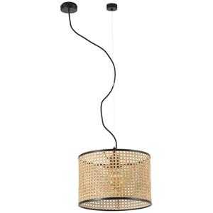 FARO BARCELONA MAMBO einfache Pendelleuchte schwarz / Rattan Ã320