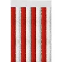 ARSVITA Flauschvorhang 80x185 cm in Unistreifen rot - weiÃŸ, perfekter Insekten- und Sichtschutz fÃ¼r Ihre Balkon- und TerrassentÃ¼r, viele Farben